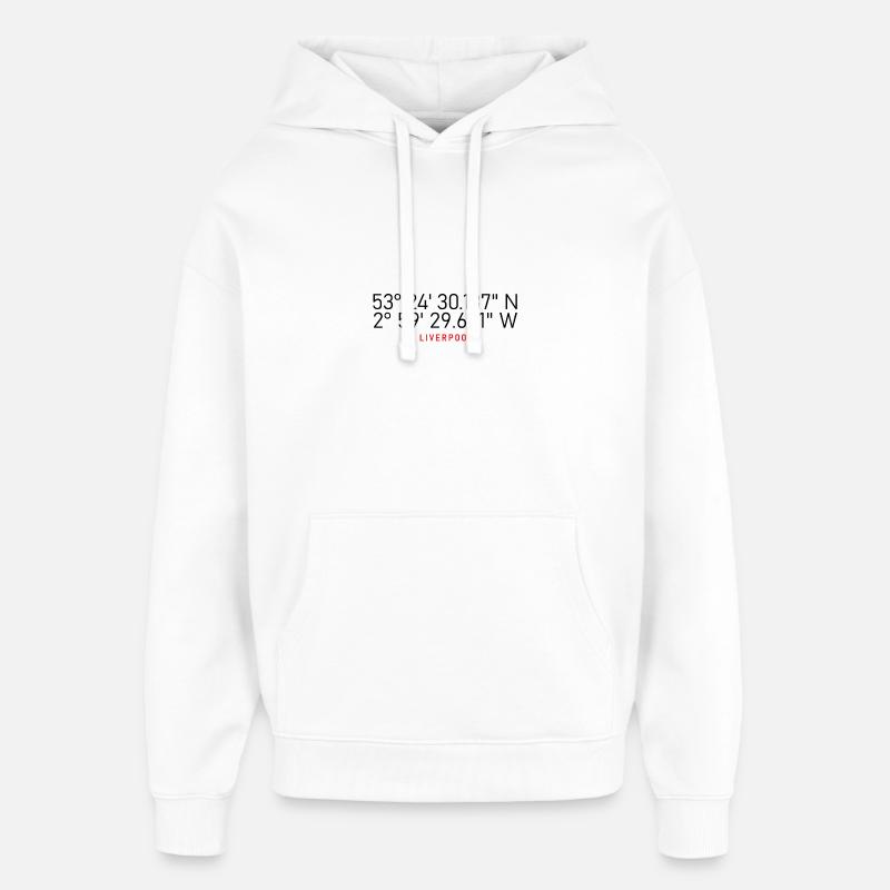 Coordonnées de Liverpool - Sweat à capuche unisexe Stanley/Stella Oversized - blanc