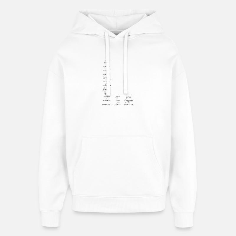 L’amour En Beaucoup de Langues Différentes - Sweat à capuche unisexe Stanley/Stella Oversized - blanc