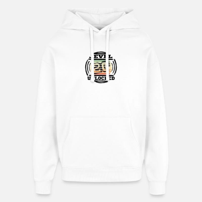 20 ans de niveau millésime Unlocked - Sweat à capuche unisexe Stanley/Stella Oversized - blanc