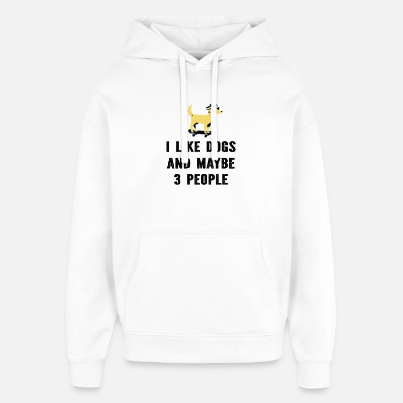 Chiens Chiens - Sweat à capuche unisexe Stanley/Stella Oversized - blanc