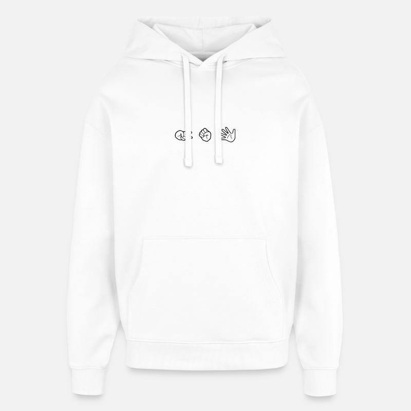 Ciseaux Papier de pierre - Sweat à capuche unisexe Stanley/Stella Oversized - blanc