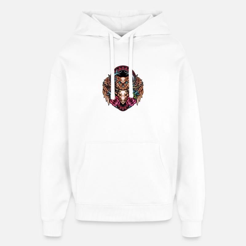Atemberaubende bunte Eule - Oversized Unisex Hoodie von Stanley/Stella - Weiß