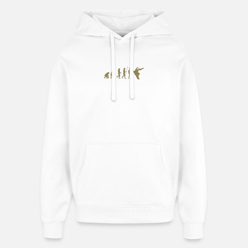 Snowboarder Evolution Idée cadeau - Sweat à capuche unisexe Stanley/Stella Oversized - blanc