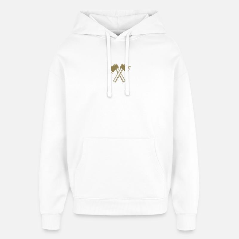 Axe Axes Bûcheron Forestier - Sweat à capuche unisexe Stanley/Stella Oversized - blanc