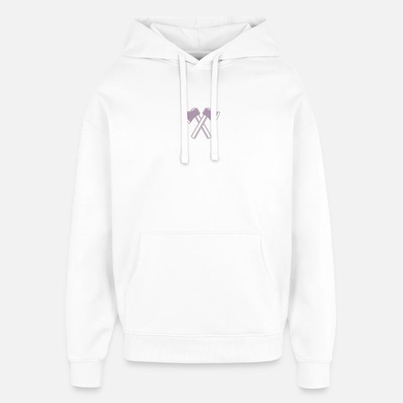 Axe Axes Bûcheron Forestier - Sweat à capuche unisexe Stanley/Stella Oversized - blanc