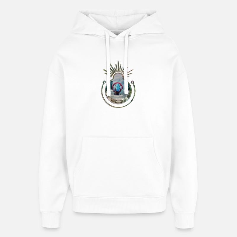 Dans le cocon sur la plage - Sweat à capuche unisexe Stanley/Stella Oversized - blanc