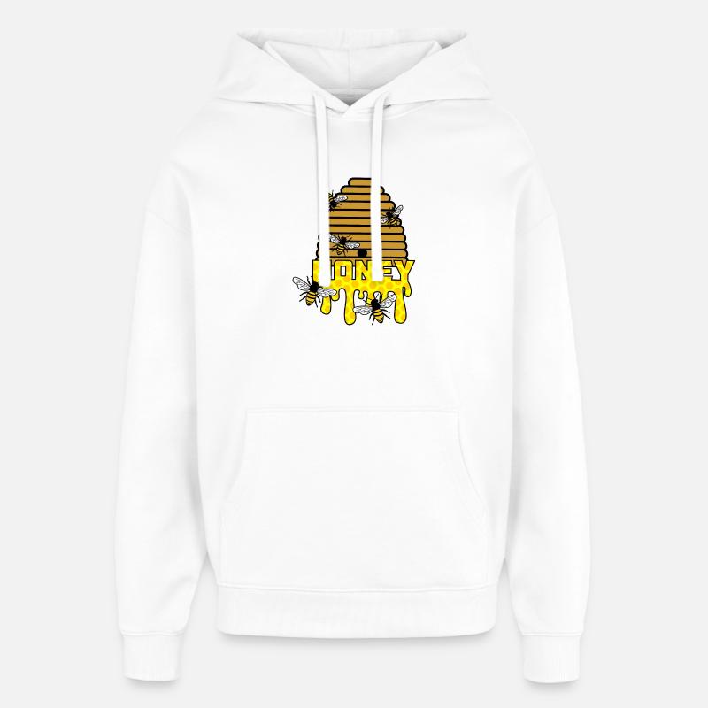 Ruche de miel d’abeille - Sweat à capuche unisexe Stanley/Stella Oversized - blanc