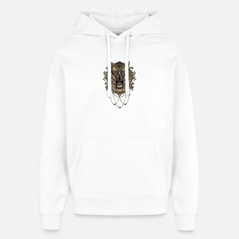 Hibou élégant avec crâne - Sweat à capuche unisexe Stanley/Stella Oversized - blanc