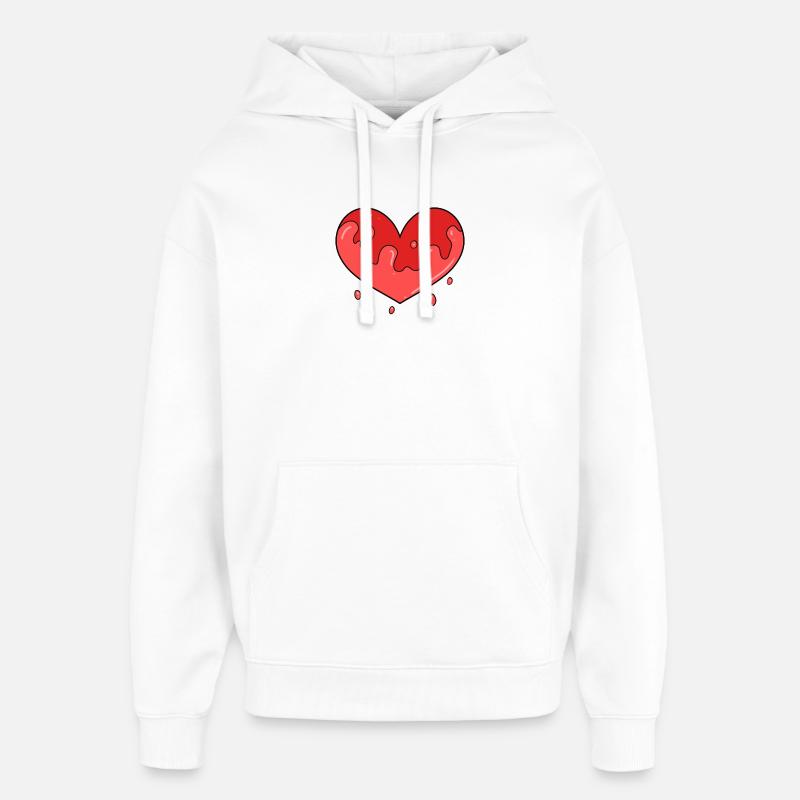 Herz Blut - Oversized Unisex Hoodie von Stanley/Stella - Weiß