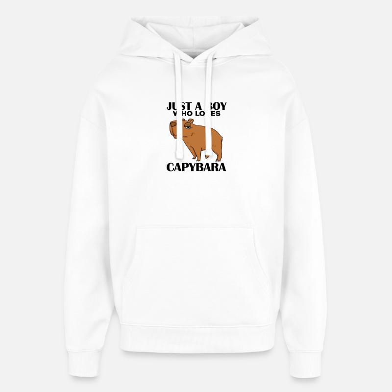 Capybara Boy - Oversized Unisex Hoodie by Stanley/Stella - white