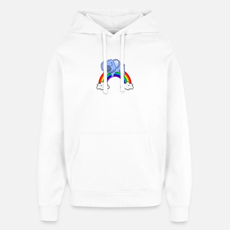 Koala arc-en-ciel - Sweat à capuche unisexe Stanley/Stella Oversized - blanc