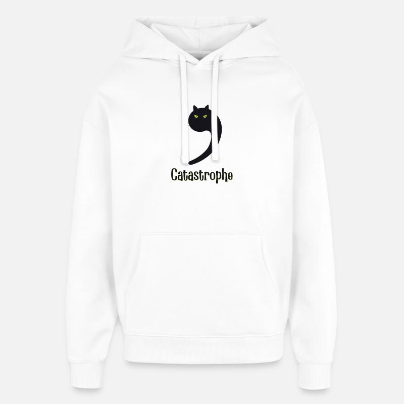 Catastrophe Cat Cats Disaster - Sweat à capuche unisexe Stanley/Stella Oversized - blanc
