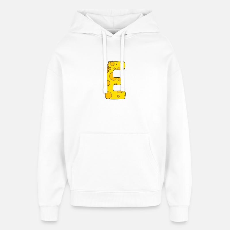 Lettre E - Sweat à capuche unisexe Stanley/Stella Oversized - blanc