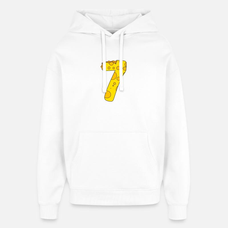 Numéro 7 Digit Cheese - Sweat à capuche unisexe Stanley/Stella Oversized - blanc