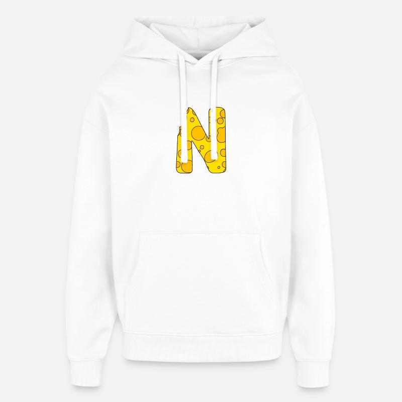 Lettre N - Sweat à capuche unisexe Stanley/Stella Oversized - blanc