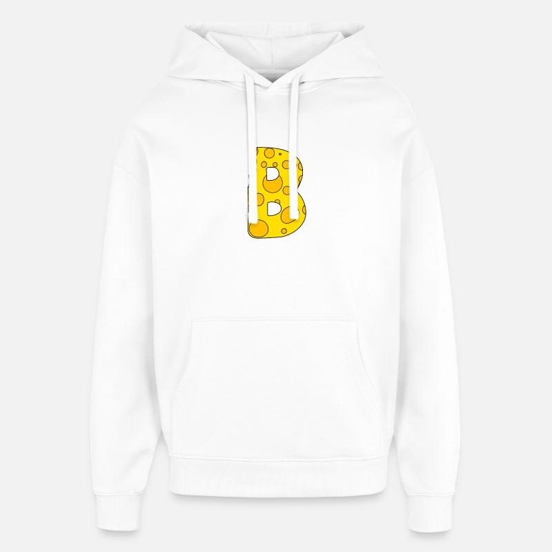 Lettre B - Sweat à capuche unisexe Stanley/Stella Oversized - blanc