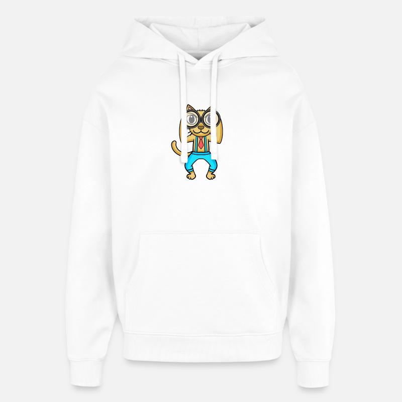 Télescope Astronomie Astronome Chat - Sweat à capuche unisexe Stanley/Stella Oversized - blanc