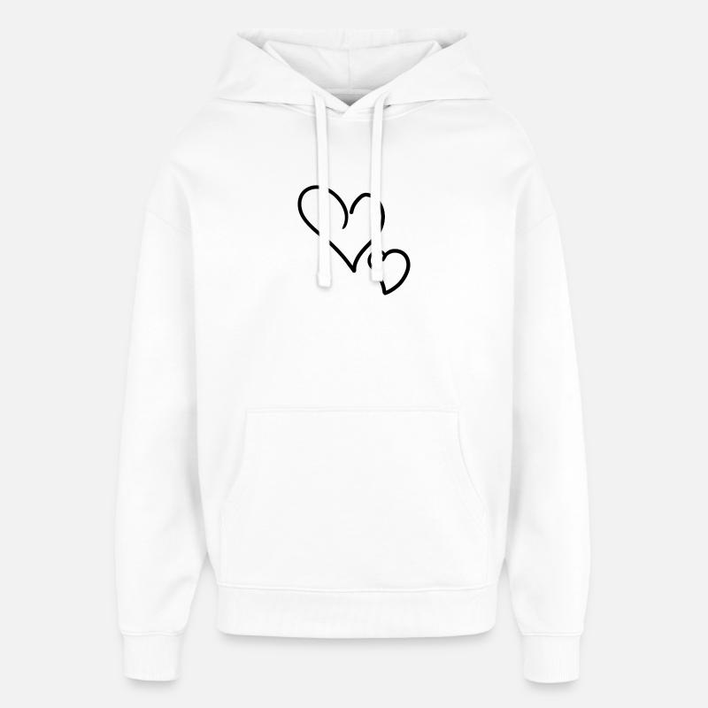 Cœurs - Sweat à capuche unisexe Stanley/Stella Oversized - blanc
