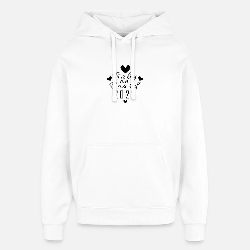 Bébé 2022 - Naissance Enceinte 2022 - Sweat à capuche unisexe Stanley/Stella Oversized - blanc