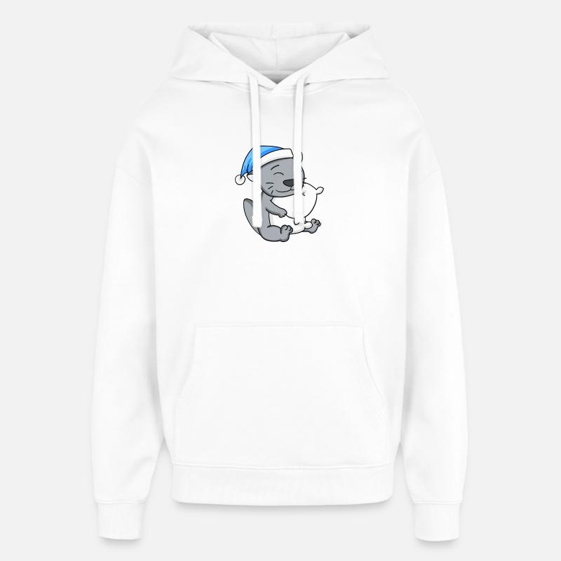 British Shorthair - Sweat à capuche unisexe Stanley/Stella Oversized - blanc