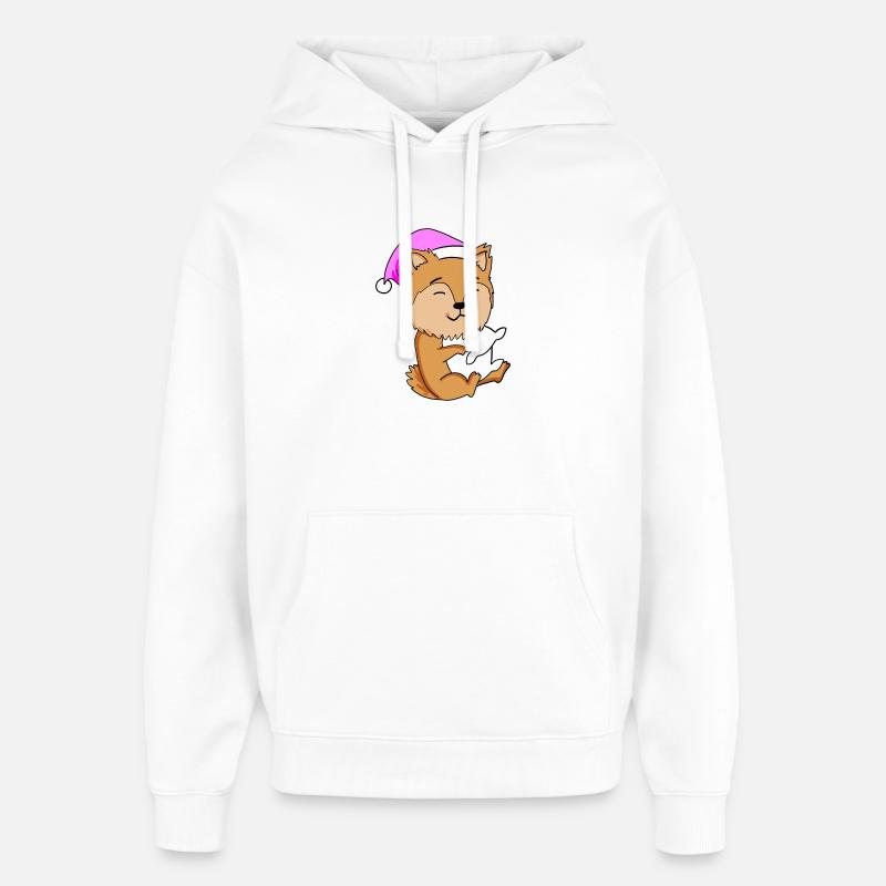 Chien de race Zwergspitz - Sweat à capuche unisexe Stanley/Stella Oversized - blanc