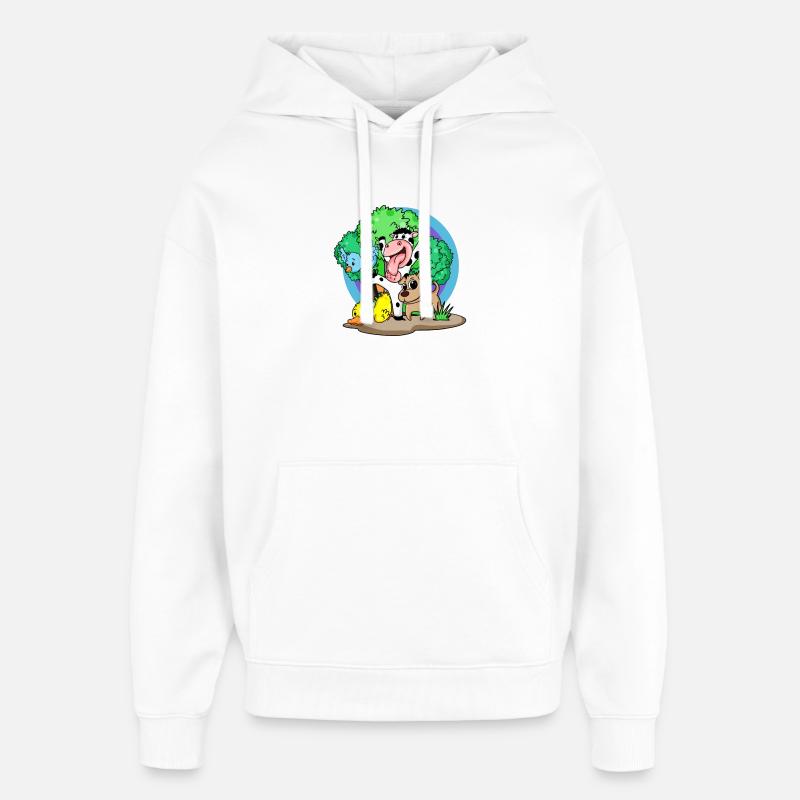 Animaux mignons - Sweat à capuche unisexe Stanley/Stella Oversized - blanc