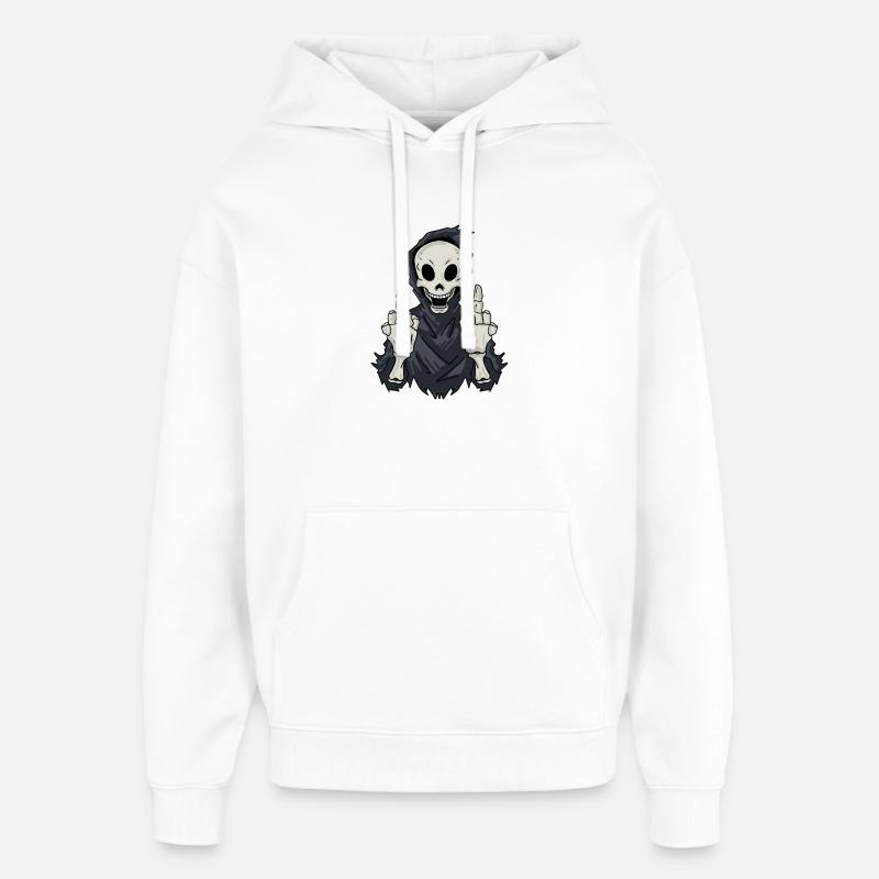 Sensenmann zeigt Mittelfinger - Oversized Unisex Hoodie von Stanley/Stella - Weiß