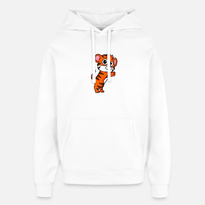 Tigre mignon - Sweat à capuche unisexe Stanley/Stella Oversized - blanc