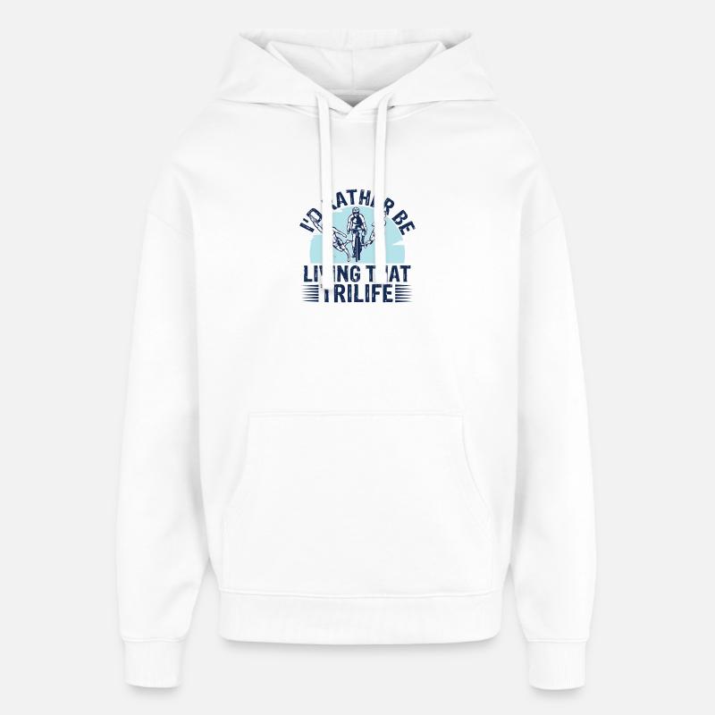 Je préfère vivre cette trivie - Sweat à capuche unisexe Stanley/Stella Oversized - blanc