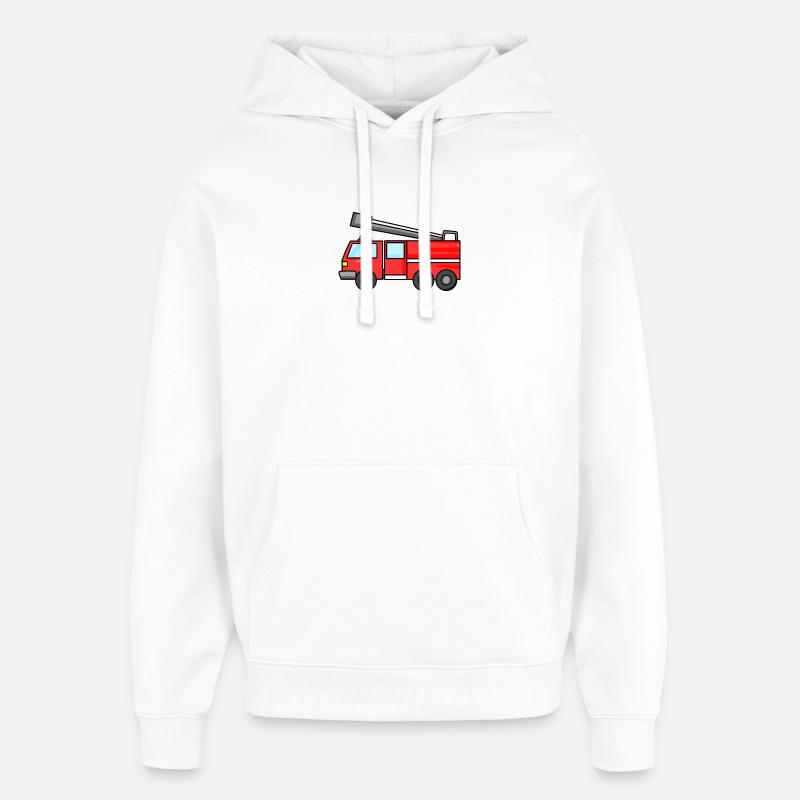 Voiture de pompiers - Sweat à capuche unisexe Stanley/Stella Oversized - blanc