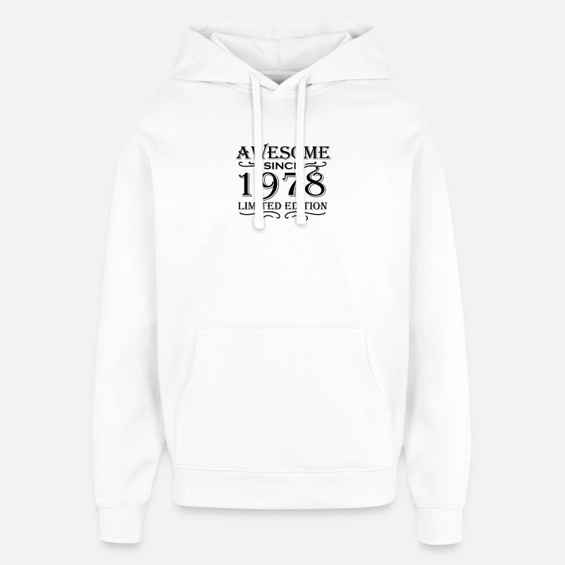 1978 - Né en 1978 - Sweat à capuche unisexe Stanley/Stella Oversized - blanc