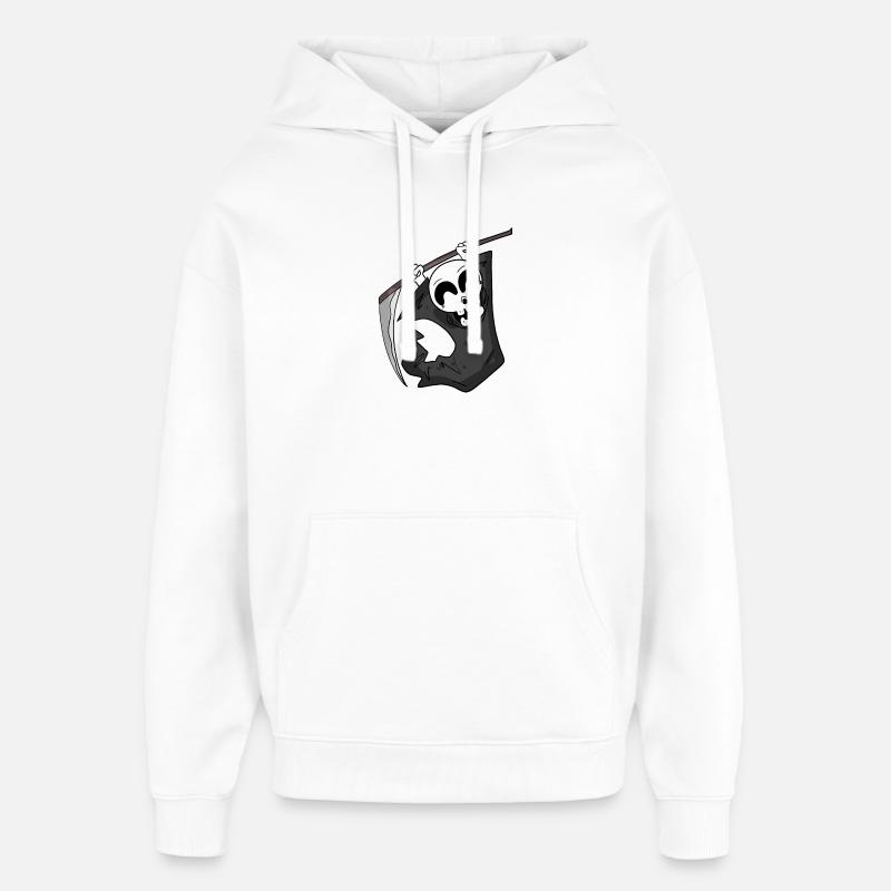Grim Reaper est ravi - Sweat à capuche unisexe Stanley/Stella Oversized - blanc