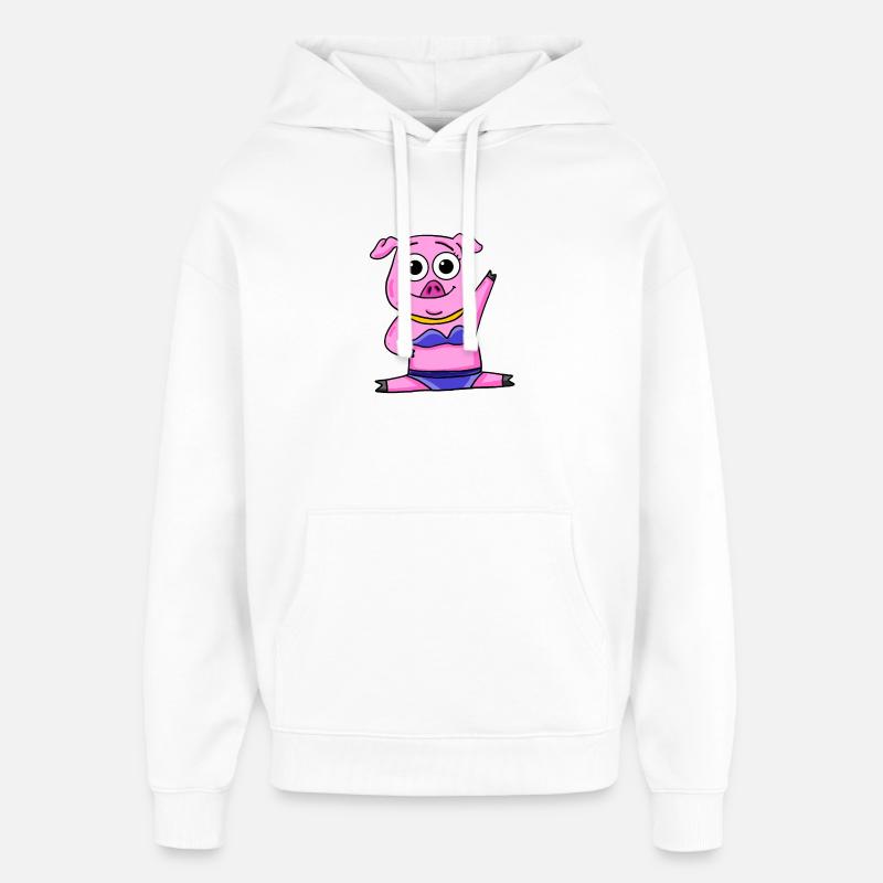 Cochon - Sweat à capuche unisexe Stanley/Stella Oversized - blanc