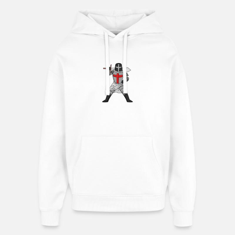 Croix de l’épée templière - Sweat à capuche unisexe Stanley/Stella Oversized - blanc