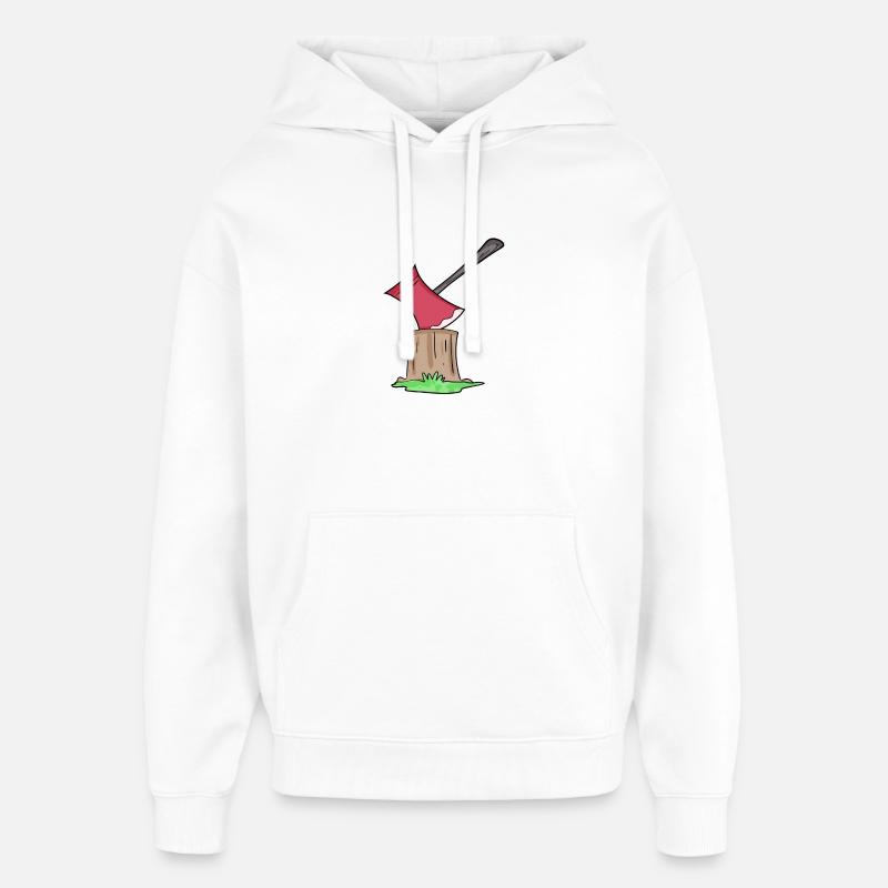 Bûcheron de hache - Sweat à capuche unisexe Stanley/Stella Oversized - blanc