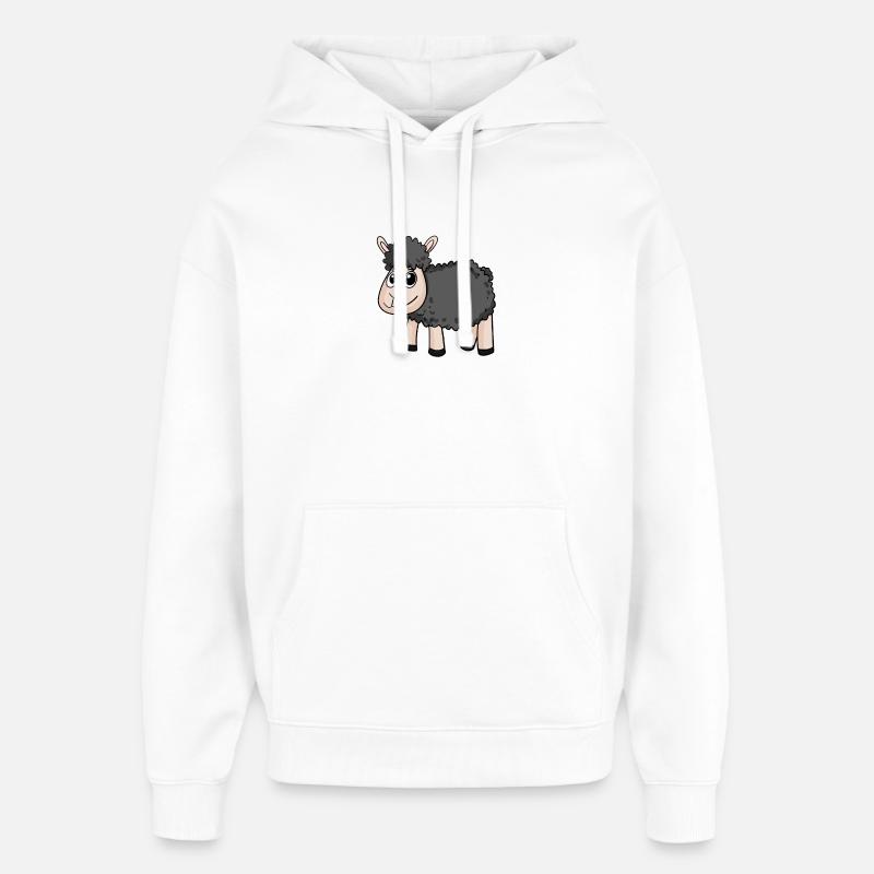 Mouton noir - Sweat à capuche unisexe Stanley/Stella Oversized - blanc