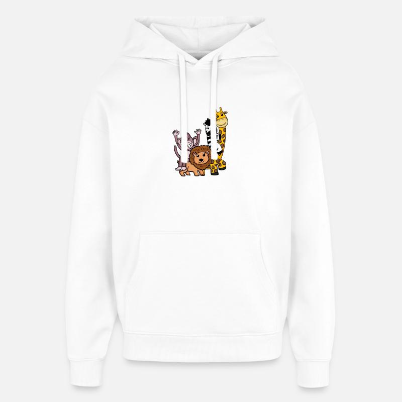 Animaux mignons - Sweat à capuche unisexe Stanley/Stella Oversized - blanc