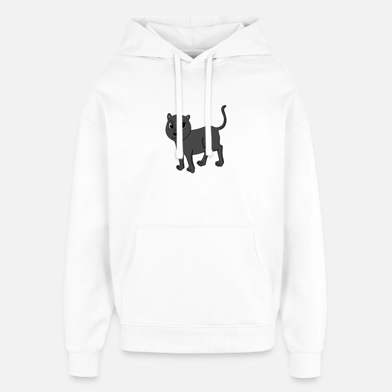 Panthère noire - Sweat à capuche unisexe Stanley/Stella Oversized - blanc