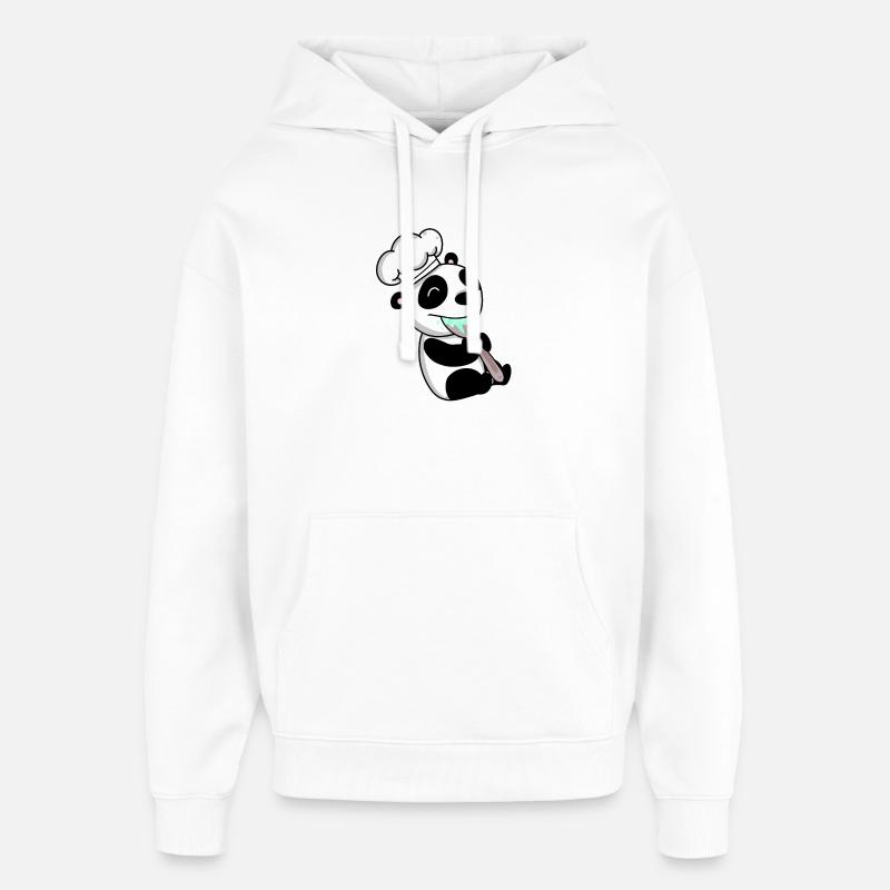 Panda Chef Mignon - Sweat à capuche unisexe Stanley/Stella Oversized - blanc