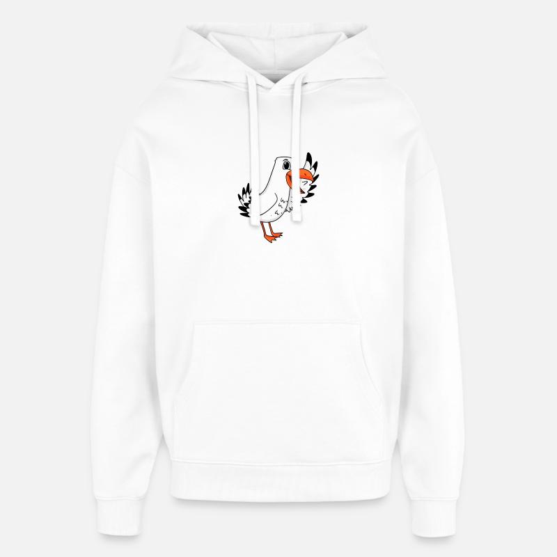 Seagull Bienvenue - Sweat à capuche unisexe Stanley/Stella Oversized - blanc