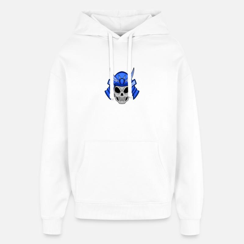 Samurai Skull - Oversized Unisex Hoodie by Stanley/Stella - white