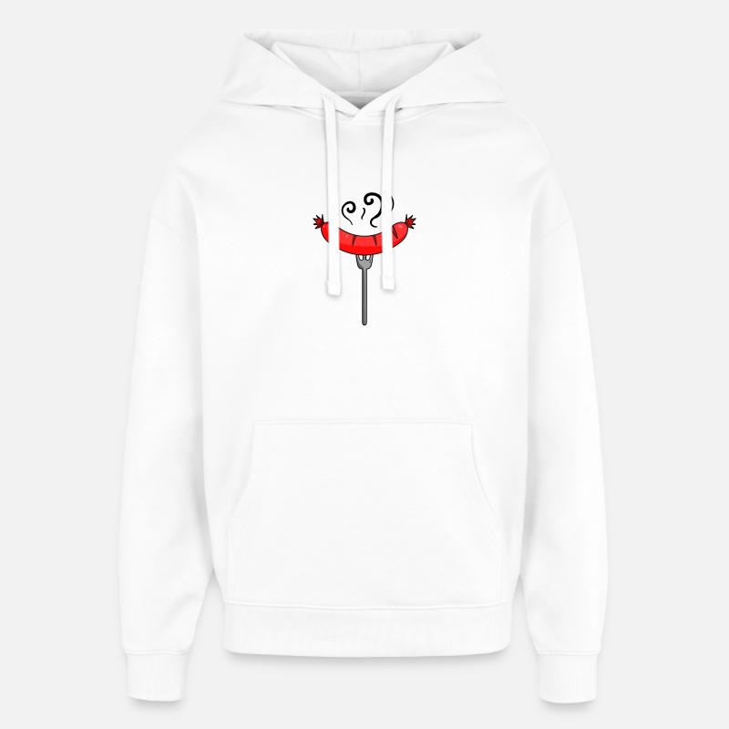 Sausage Currywurst Meat Bratwurst Grillwurst - Oversized Unisex Hoodie by Stanley/Stella - white
