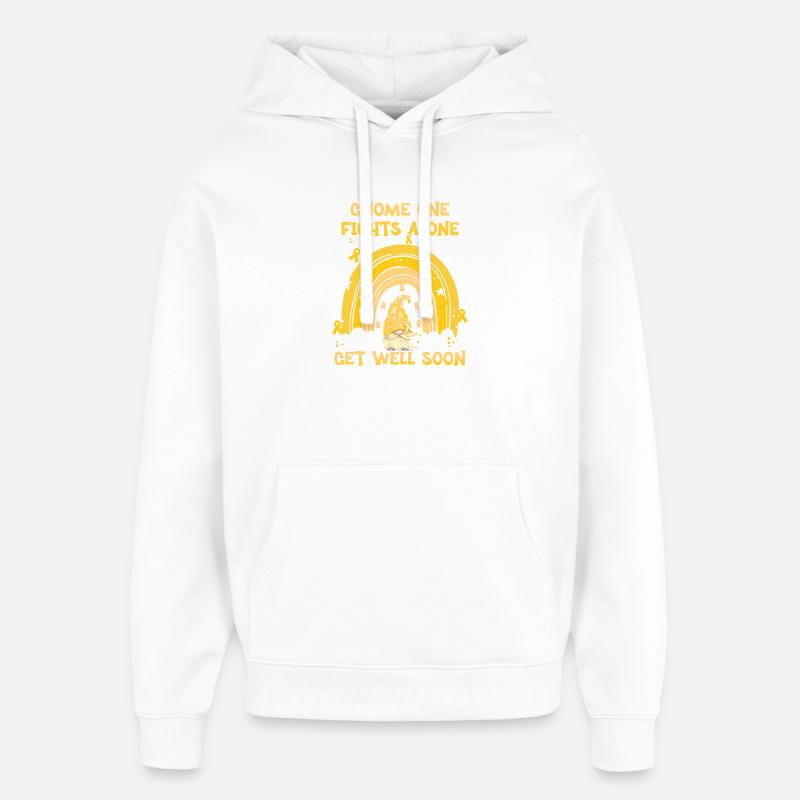 Gnome One Fights Alone Sarkomkrebs - Oversized Unisex Hoodie von Stanley/Stella - Weiß
