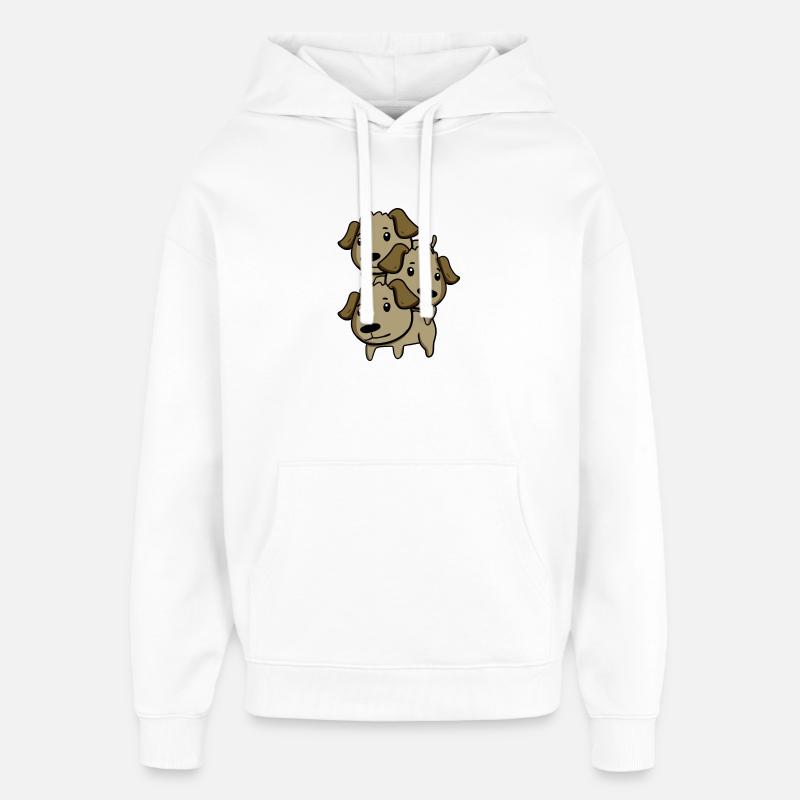 Chiens mignons - Sweat à capuche unisexe Stanley/Stella Oversized - blanc