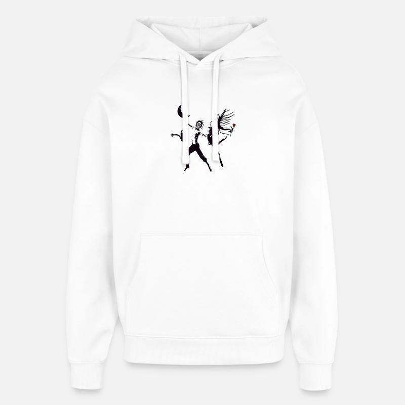 Squelettes dansant avec amour - Sweat à capuche unisexe Stanley/Stella Oversized - blanc