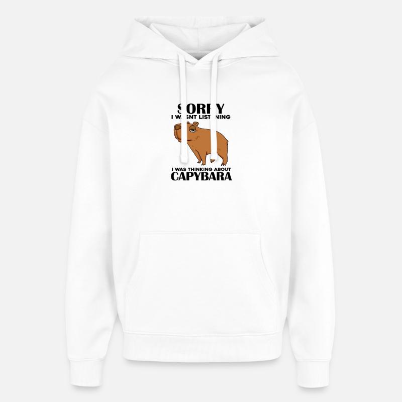 Capybara Wasserschwein - Sweat à capuche unisexe Stanley/Stella Oversized - blanc