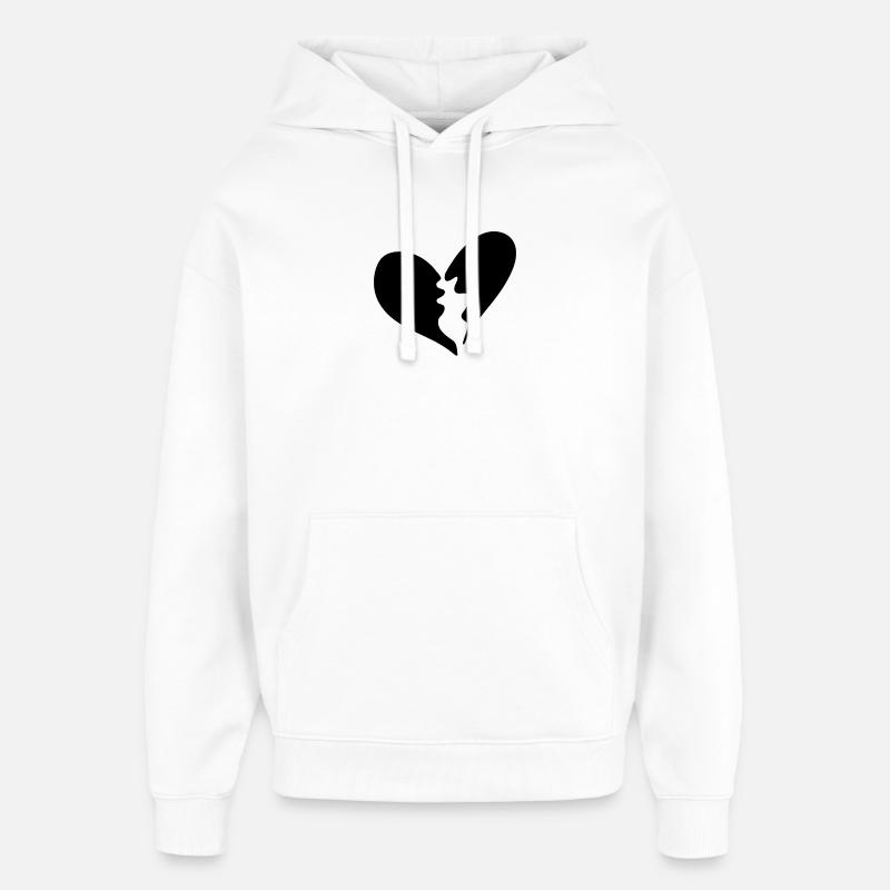 Cœur brisé - Sweat à capuche unisexe Stanley/Stella Oversized - blanc