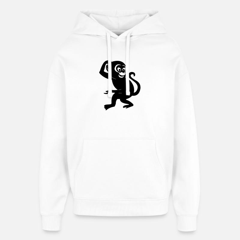 Figure d’ombre de singe - Sweat à capuche unisexe Stanley/Stella Oversized - blanc