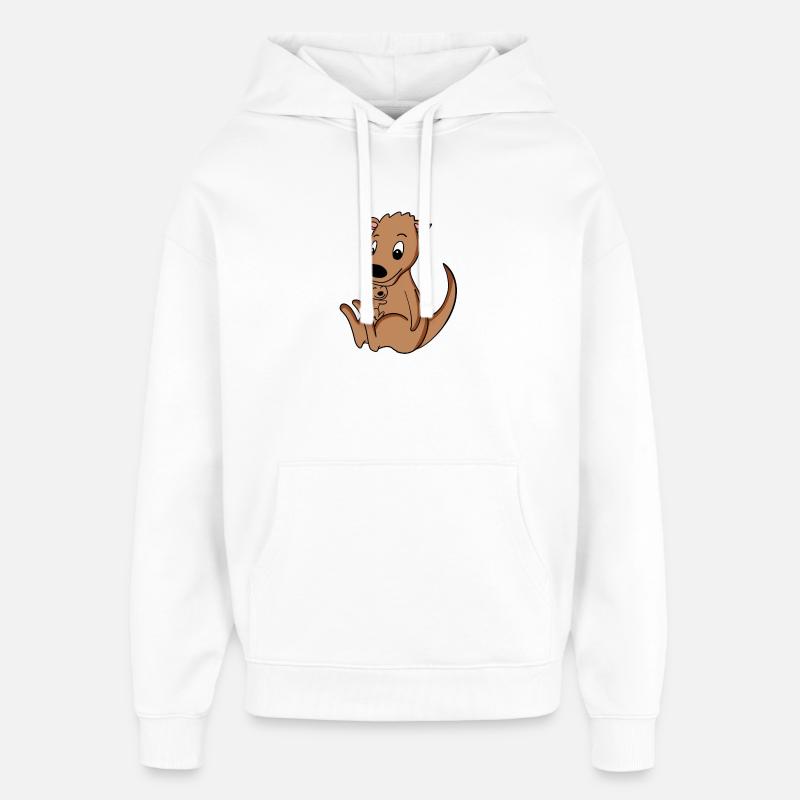 Grossesse familiale - Kangourou avec bébé - Sweat à capuche unisexe Stanley/Stella Oversized - blanc
