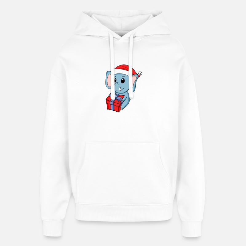 Weihnachten Elefant mit Geschenke - Oversized Unisex Hoodie von Stanley/Stella - Weiß